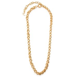 logo chain brass necklace